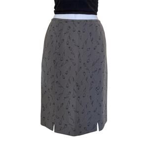 Vintage 90s Y2k Gray Black Stenciled Rose Print Mini Skirt Size XS/0/2